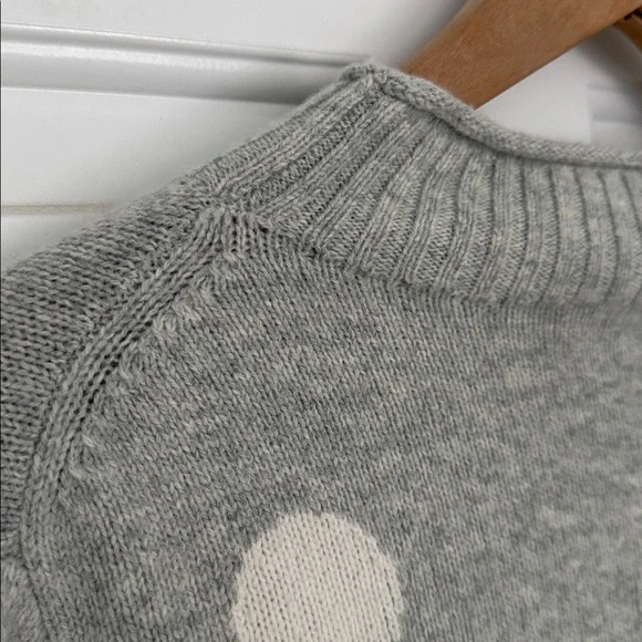 J. Crew Gray and Cream/White Polka Dot Roll Neck Sweater - Picture 8 of 10
